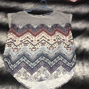 Grey patterned blouse